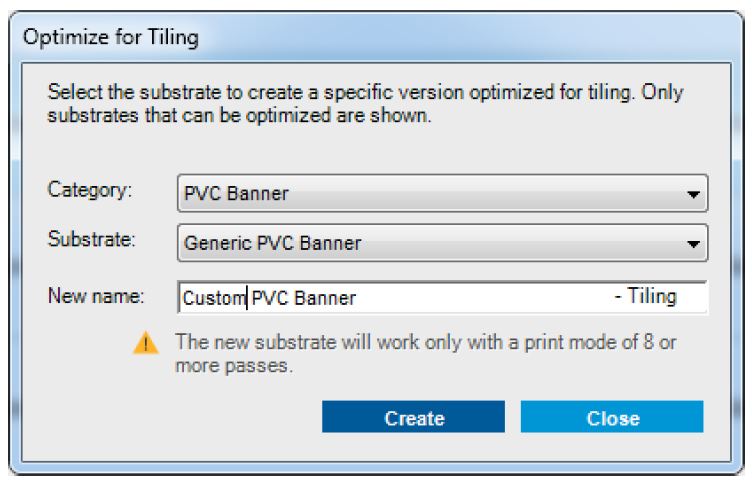HP latex printer select substrate