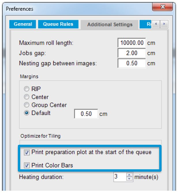 Print preparation plot at the start of the queu printing